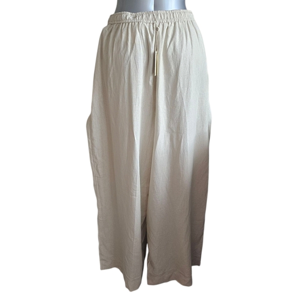 NWT Max Studio London Linen Blend Wide Leg Trousers, Size L - Picture 2 of 5